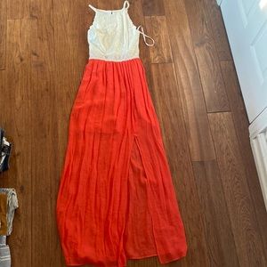 White and red dress.